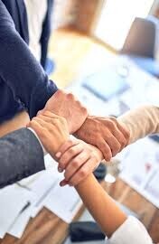 Strengthening bonds clasped hands