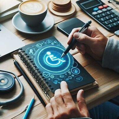 Hands with technology options 