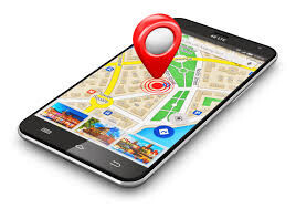 “Smartphone screen displaying a mobility or GPS navigation app for visually impaired users.