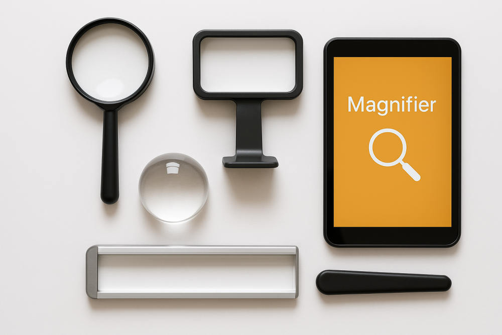 Collection of magnifiers for low vision